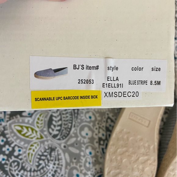 Esprit Ella Blue White Striped Espadrilles new with flaw 8.5M - Picture 5 of 6